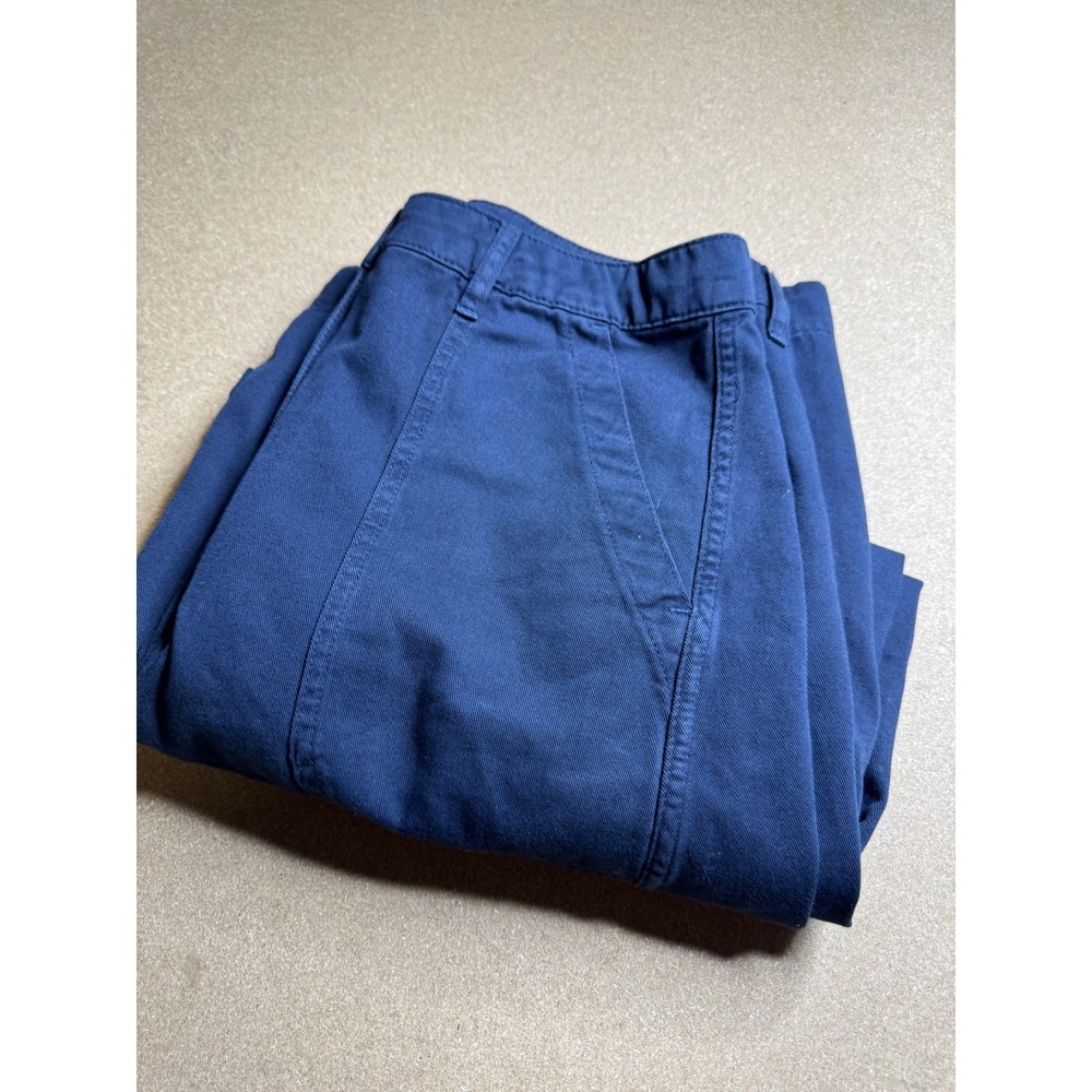 ME+EM Navy Blue Cotton Twill Barrel Leg Cargo Pants SS24TW940 Womens US 8